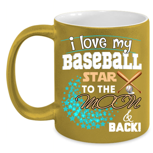 I Love My Baseball Star Coffee Mug, Cool Baseball Player Coffee Cup
