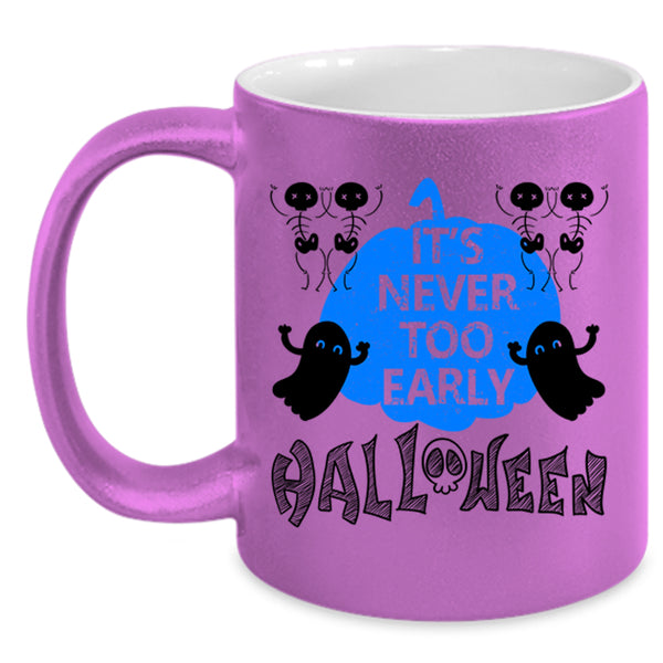 Scary Ghost Coffee Mug, It's Never Too Early Halloween Accent Mug