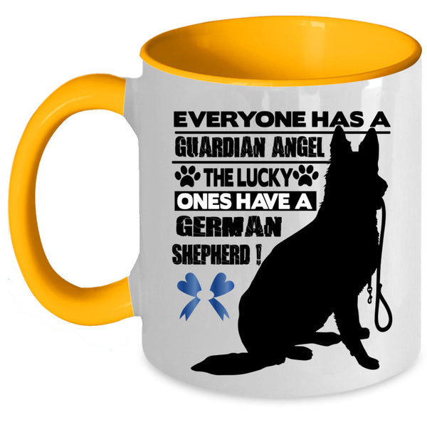 The Lucky Ones Have A German Shepherd Coffee Mug, Guardian Angel Accent Mug