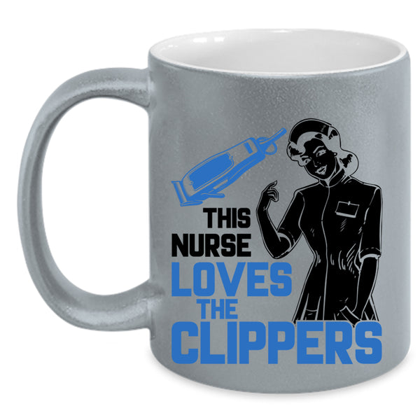 Awesome Nurses Coffee Mug, This Nurse Loves The Clippers Accent Mug