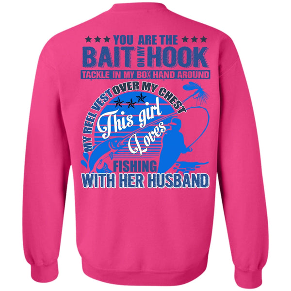 I Love Fishing T Shirt, Fishing With Her Husband Sweatshirt