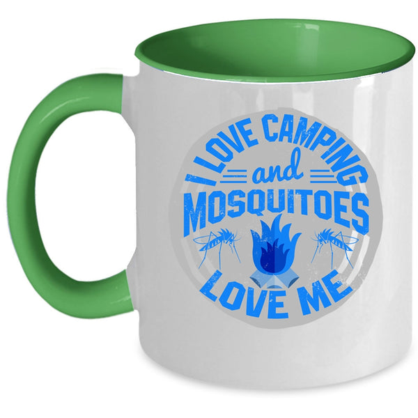 Mosquitoes Love Me Coffee Mug, I Love Camping Accent Mug