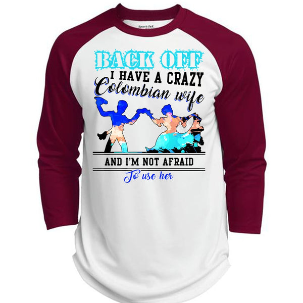 I Have A Crazy Colombian Wife T Shirt, I Love Wife T Shirt, Awesome T-Shirts  (Polyester Game Baseball Jersey)