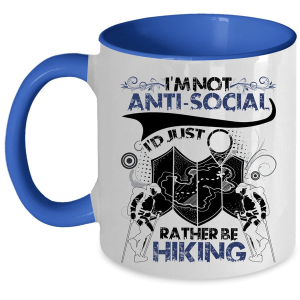 I Love Hiking Coffee Mug, I'd Just Rather Be Hiking Accent Mug