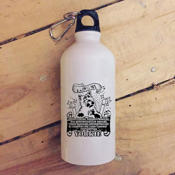 I Love My Yorkie 20 oz Stainless Steel Bottle,Cute Dogs Outdoor Sports Water Bottle