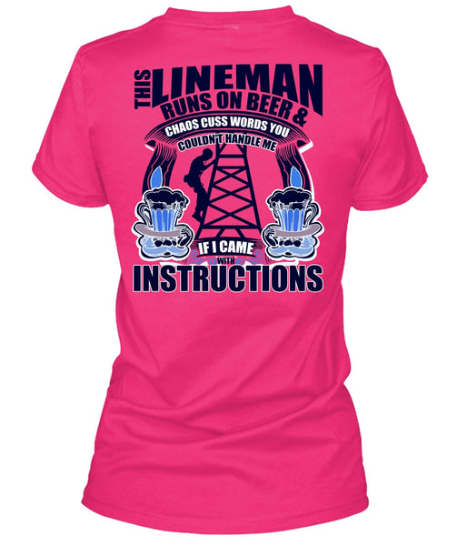 This Lineman Runs On Beer T Shirt, I Love Lineman T Shirt