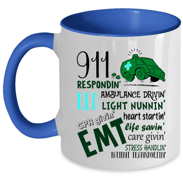 Ambulance Driving Coffee Mug, 911 Responding Accent Mug
