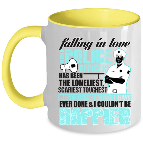 I Love My Police Officer Coffee Mug, Falling In Love With A Police Officer Accent Mug