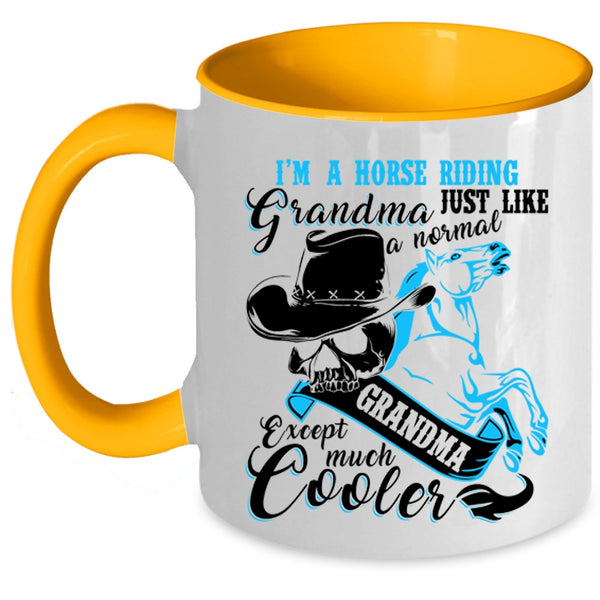 Cool Grandma Coffee Mug, I'm A Horse Riding Grandma Accent Mug