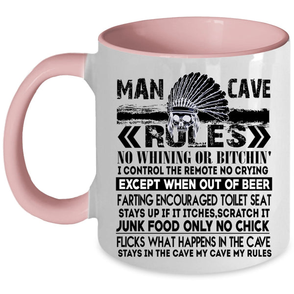 My Funny Husband Coffee Mug, Man Cave Rules Accent Mug