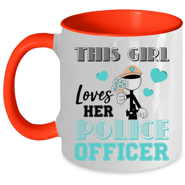 I Love Police Officer Coffee Mug, This Girl Loves Her Police Officer Accent Mug