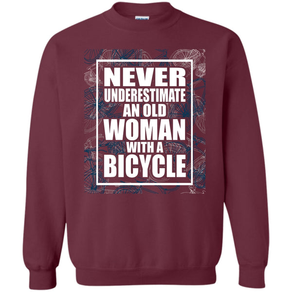 An Old Woman With A Bicycle T Shirt, Coolest Bicycle Sweatshirt