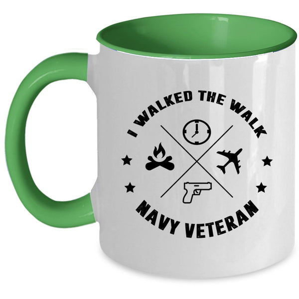 Cool Navy Veteran Coffee Mug, I Walked The Walk Navy Veteran Accent Mug