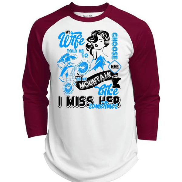 My Wife Told Me To Choose Her T Shirt, I Love Biker T Shirt, Awesome T-Shirts  (Polyester Game Baseball Jersey)
