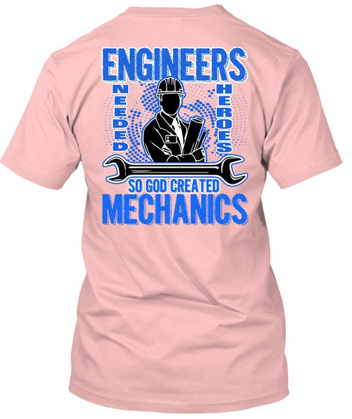 God Created Mechanics T Shirt, Engineers T Shirt