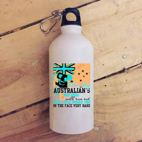 One Day Australian's Patience Will Run Out 20 oz Stainless Steel Bottle,Cool Australian Outdoor Sports Water Bottle