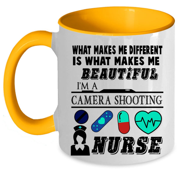I'm A Camera Shooting Nurse Coffee Mug, What Makes Me Beautiful Accent Mug