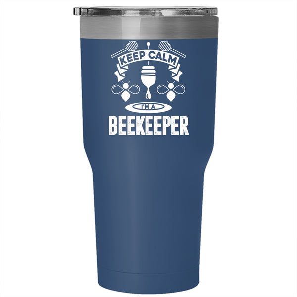 Keep Calm Tumbler 30 oz Stainless Steel, I'm A Beekeeper Travel Mug