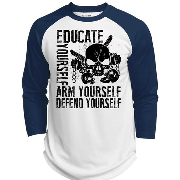Educate Yourself Arm Yourself T Shirt, I Love Veteran T Shirt, Awesome T-Shirts  (Polyester Game Baseball Jersey)