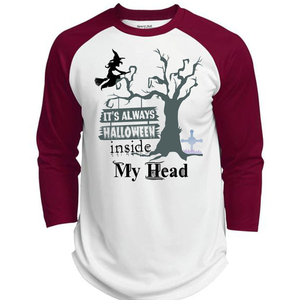 It's Always Halloween Inside My Head T Shirt, Wait For Halloween T Shirt, Awesome T-Shirts  (Polyester Game Baseball Jersey)