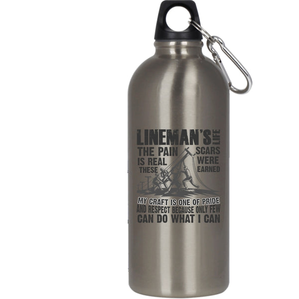 Lineman's Life 20 oz Stainless Steel Bottle,Awesome Gift For Linemen Outdoor Sports Water Bottle