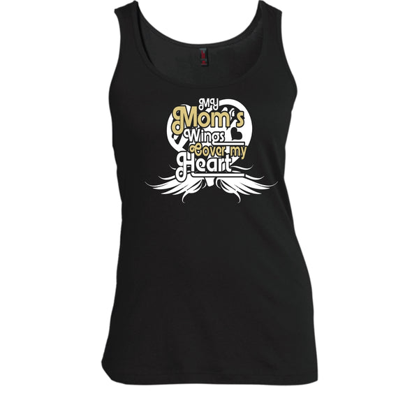 My Mom's Wings T Shirt, Mom's Wings Cover My Heart Tank Top