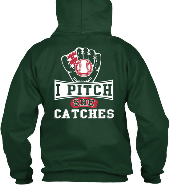 I Pitch She Catch T Shirt, I Love Baseball T Shirt