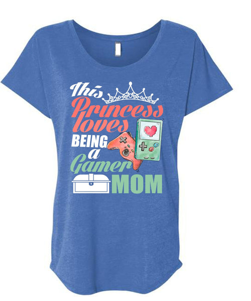 This Princess Loves T Shirt, Being A Gamer Mom T Shirt, Cool Shirt (Ladies' Triblend Dolman Sleeve)