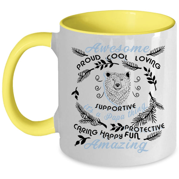 Awesome Amazing Dad Coffee Mug, It's A Papa Thing Accent Mug