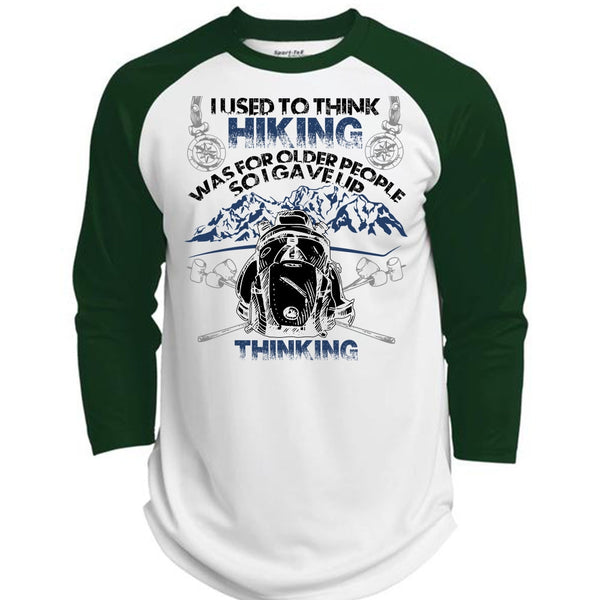 I Used To Think Hiking T Shirt, I Love Hiking T Shirt, Awesome T-Shirts  (Polyester Game Baseball Jersey)