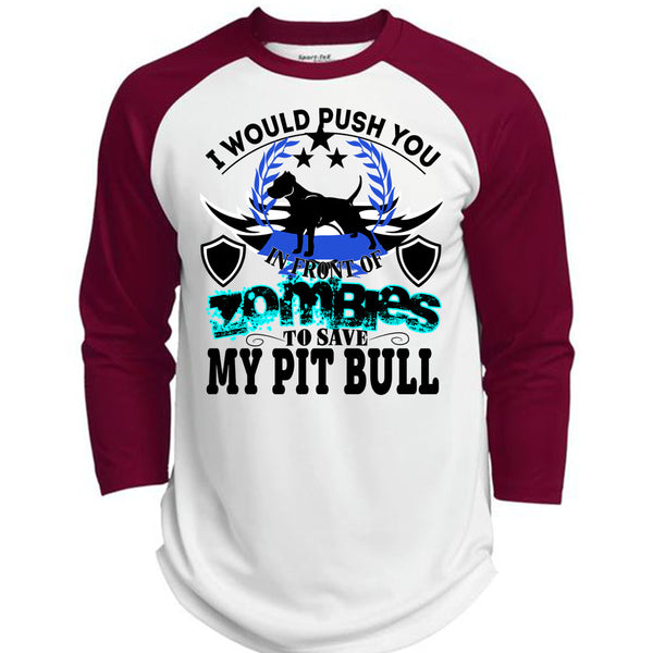 Zombies To Save My Pit Bull T Shirt, I Love Dogs T Shirt, Awesome T-Shirts  (Polyester Game Baseball Jersey)