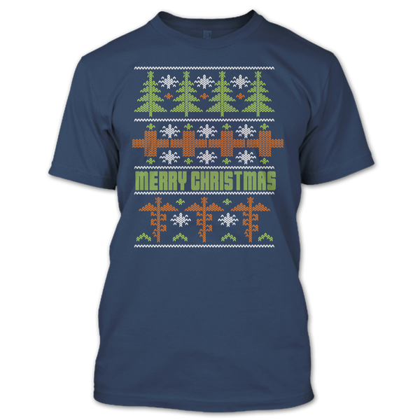 A black t-shirt with the shopify logo