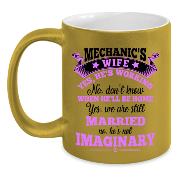 Cool Just Married Coffee Mug, Mechanic's Wife Accent Mug