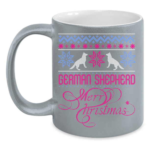 German Shepherd Coffee Mug, Merry Christmas Coffee Cup