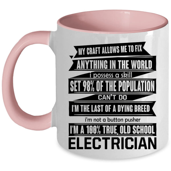 Cute Electrician Coffee Mug, Old School Electrician Accent Mug