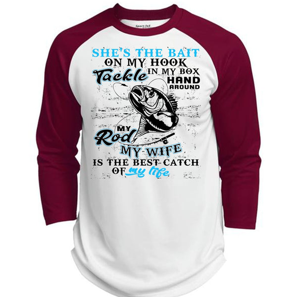 My Wife Is The Best Catch T Shirt, I Love Fishing T Shirt, Awesome T-Shirts  (Polyester Game Baseball Jersey)