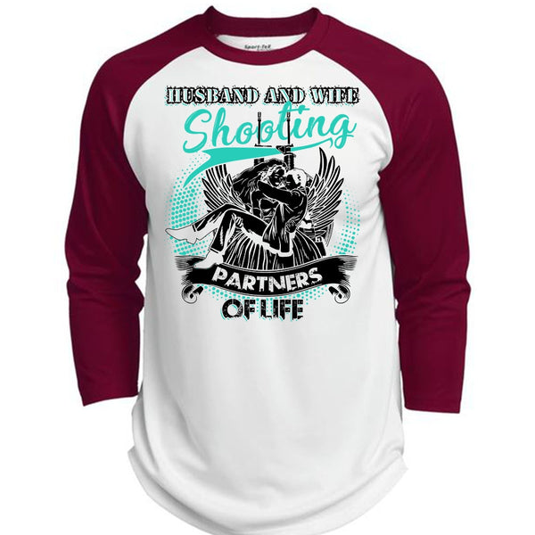Husband And Wife Shooting Partners Of Life T Shirt, I Love Husband T Shirt, Awesome T-Shirts  (Polyester Game Baseball Jersey)