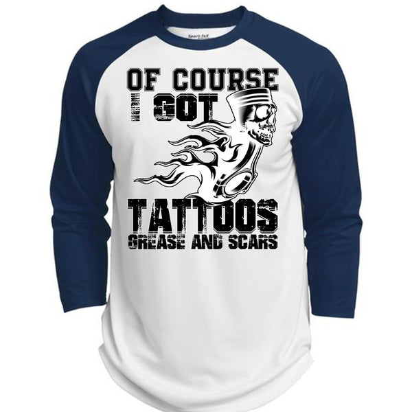 I Got Tattoos Grease T Shirt, Being A Mechanic T Shirt, Awesome T-Shirts  (Polyester Game Baseball Jersey)