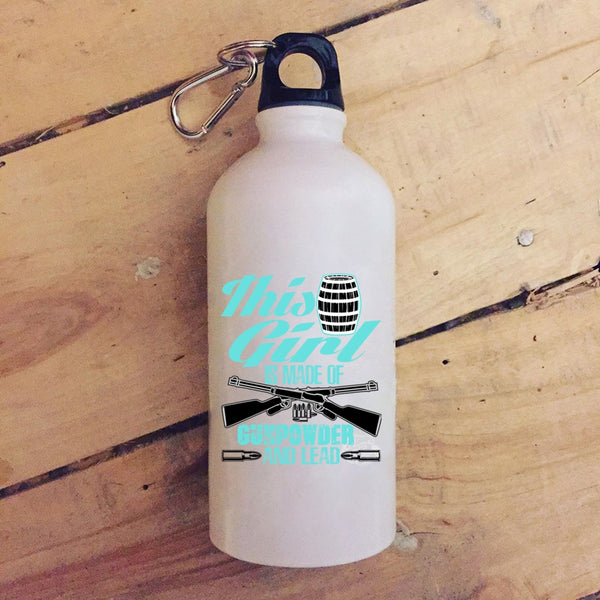 This Girl Is Made Of Gunpowder And Lead 20 oz Stainless Steel Bottle,Cool Gunner Outdoor Sports Water Bottle