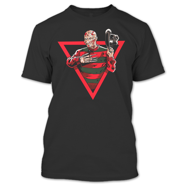 A black t-shirt with the shopify logo