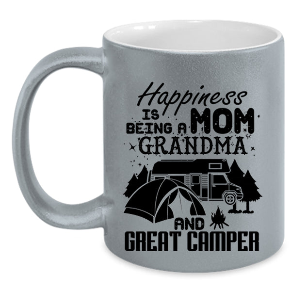 Grandma And Creat Camper Coffee Mug, Happiness Is Being A Mom Accent Mug