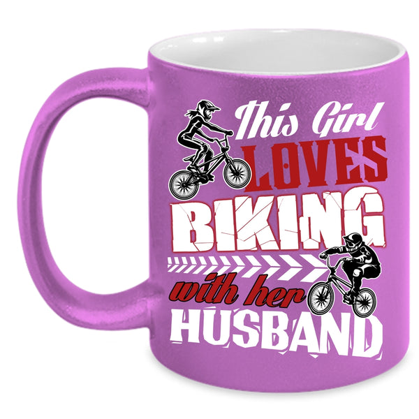 This Girl Loves Biking With Her Husband Coffee Mug, Gift For Wedding Coffee Cup