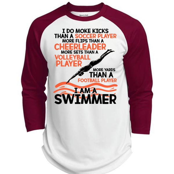 I Am A Swimmer T Shirt, I Love Swimming T Shirt, Awesome T-Shirts  (Polyester Game Baseball Jersey)