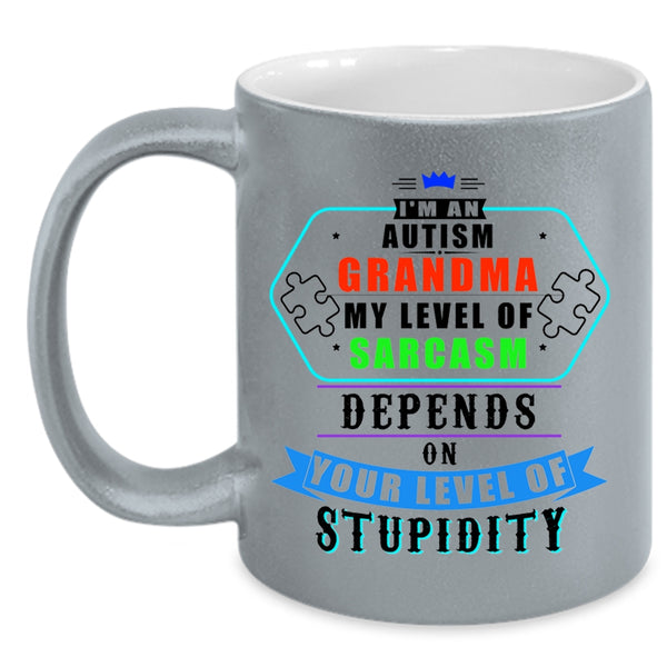 Cute Autism Grandma Coffee Mug, I'm An Autism Grandma Accent Mug