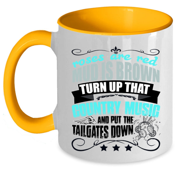 Country Music Coffee Mug, Roses Are Red Mud Is Brown Accent Mug
