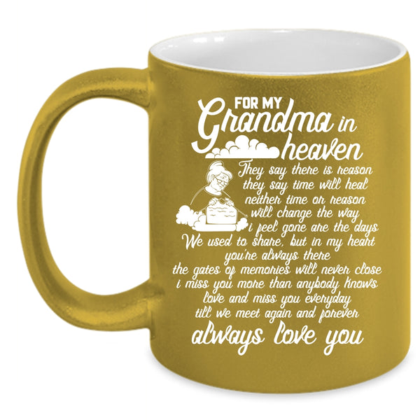 For My Grandma In Heaven Coffee Mug, Best Gift For My Kids Coffee Cup