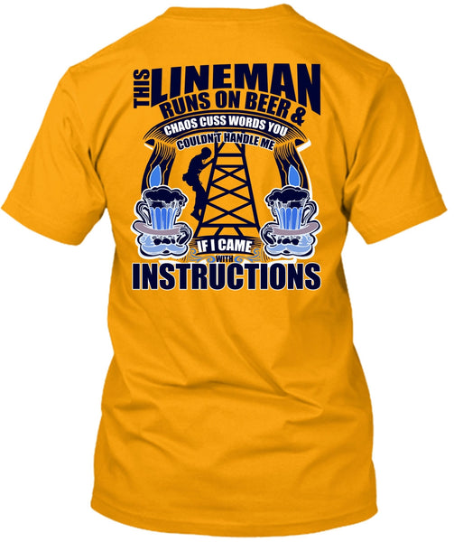 This Lineman Runs On Beer T Shirt, I Love Lineman T Shirt