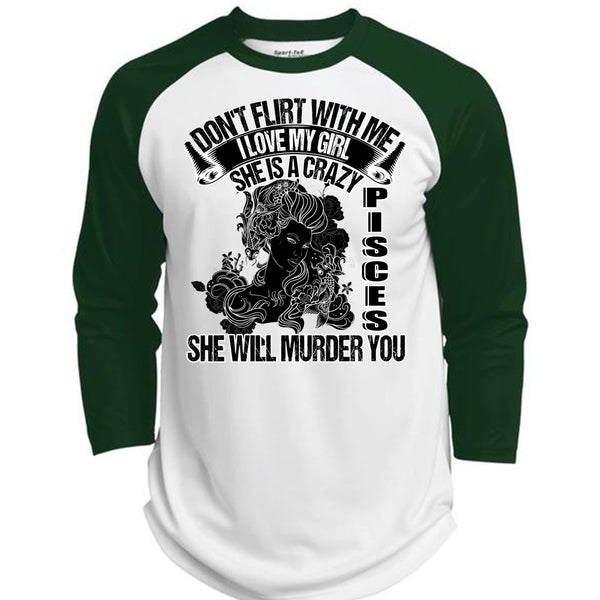 She Is A Crazy Pisces T Shirt, I Love Pisces T Shirt, Awesome T-Shirts  (Polyester Game Baseball Jersey)