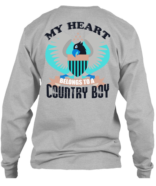 My Heart Belongs To A Country Boy T Shirt, I Love Veteran T Shirt