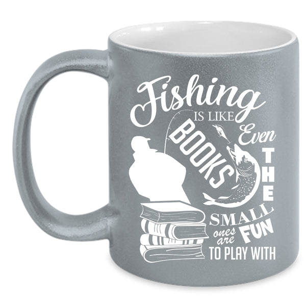 Fishing Is Like Books Coffee Mug, Cool Gift For Fisher Coffee Cup